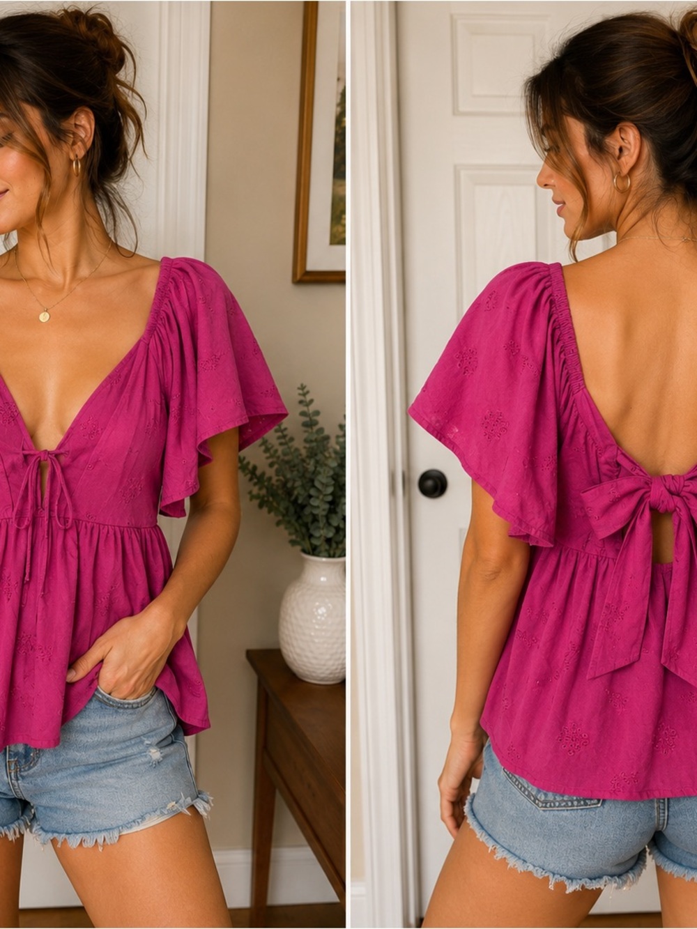 Torrid peplum embroidered eyelet top open back coquette boho Cottagecore 2x